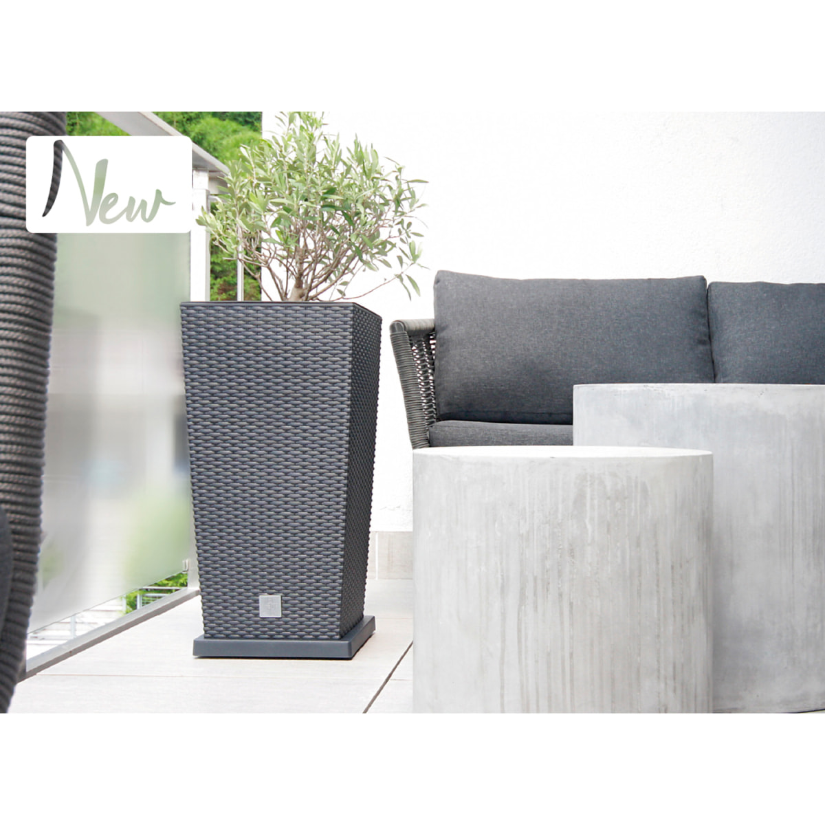 Plataforma movil para macetas prosperplast de plastico cuadrada con 4 ruedas 39 x 39 x 4,5 cm en color antracita