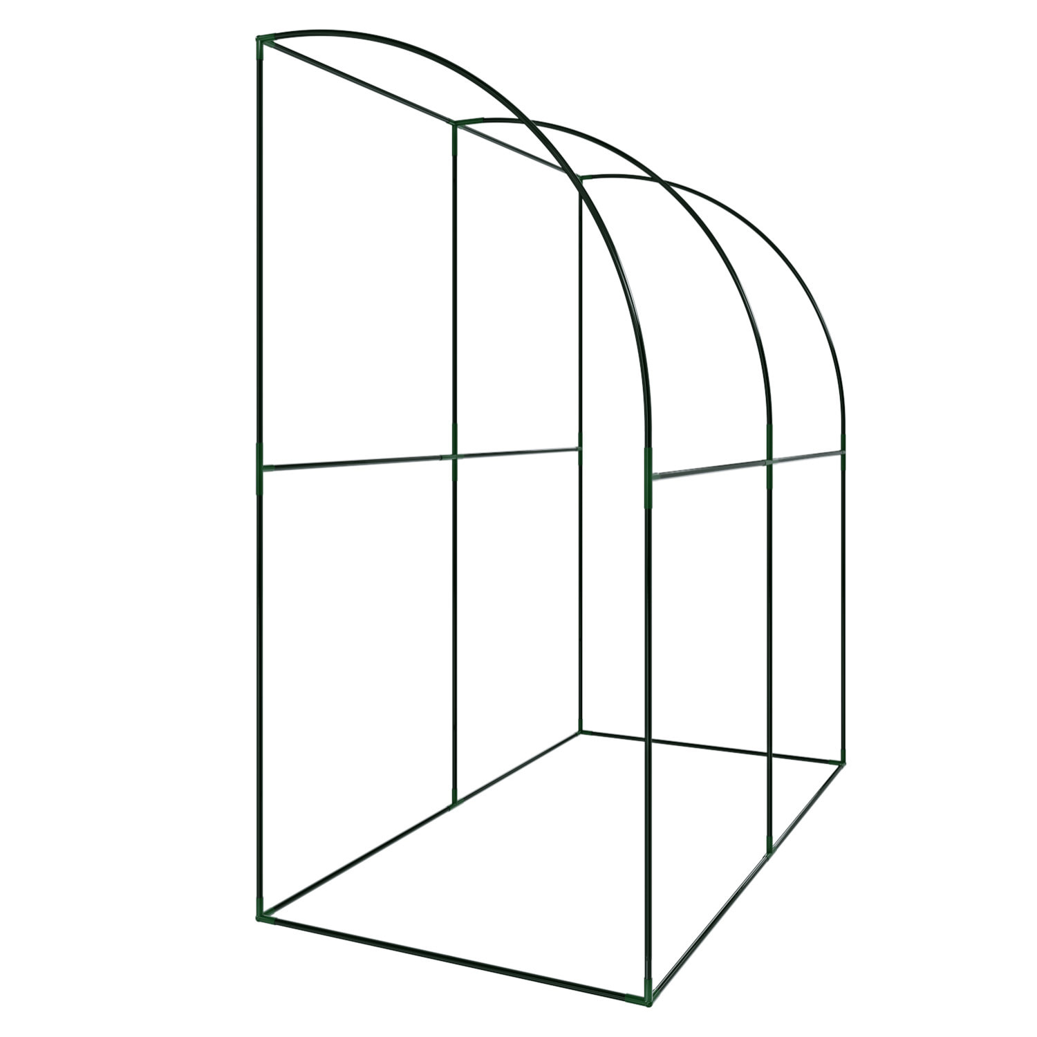 Serra A Casetta Da Parete Muro In Acciaio Per Giardino Piante Fiori Orto Copertura Trasparente in PVC 2 Porte Avvolgibili A Cerniera 200x100x215 Cm