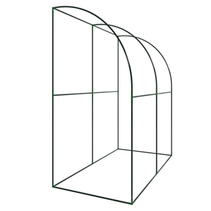 Serra A Casetta Da Parete Muro In Acciaio Per Giardino Piante Fiori Orto Copertura Trasparente in PVC 2 Porte Avvolgibili A Cerniera 200x100x215 Cm