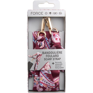Cordon téléphone FORCE CASE Bandoulière bandana Bordeaux
