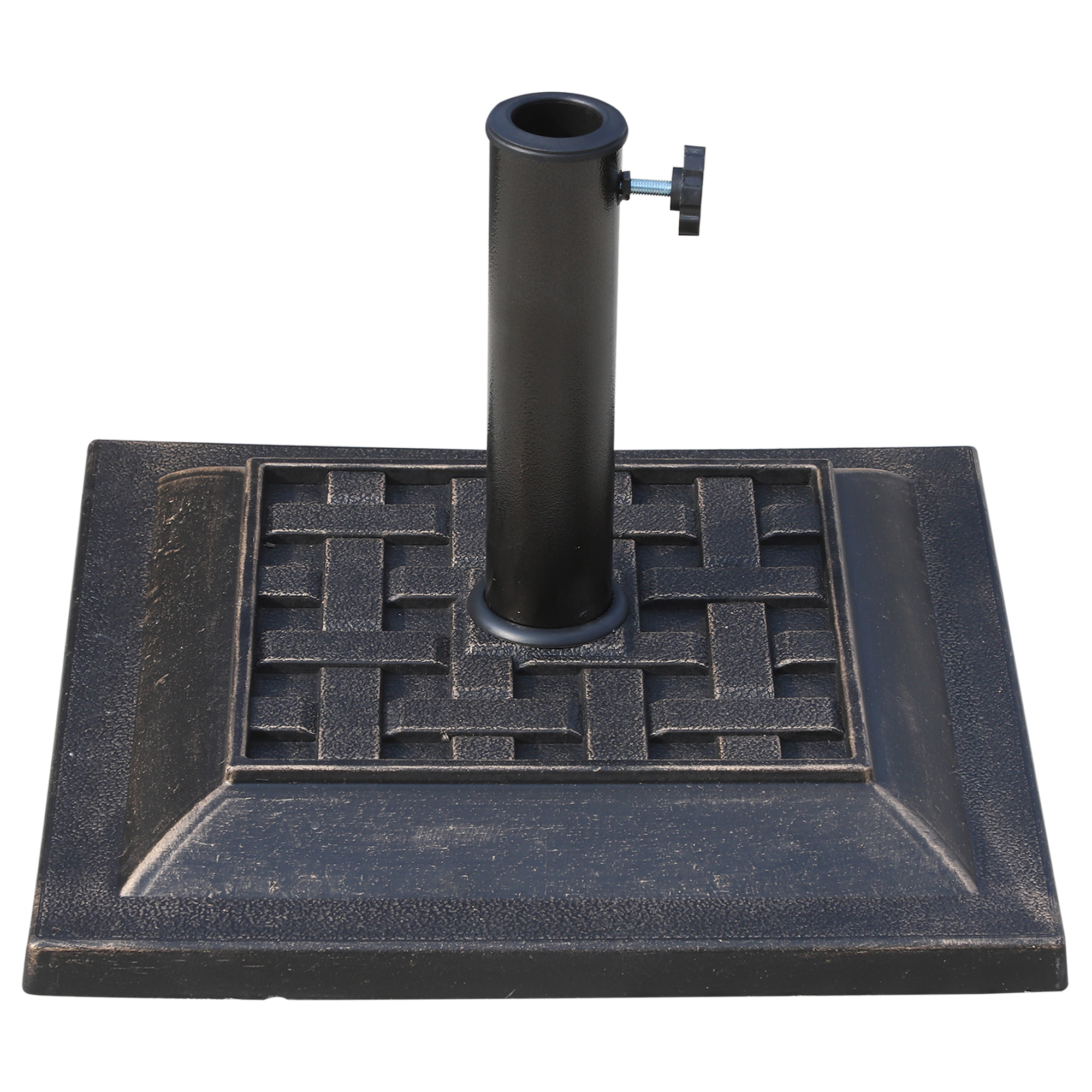 Pied de parasol résine 9 kg - pour mât de Ø 38/48 mm - 44 x 44 x 33 cm - bronze