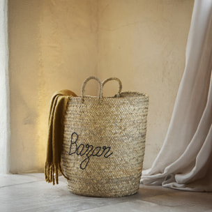 Grand panier naturel BAZAR XL - Noir