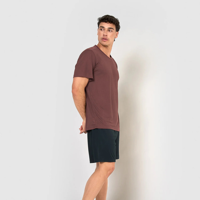 Maglietta tecnica sportiva da uomo bordeaux
