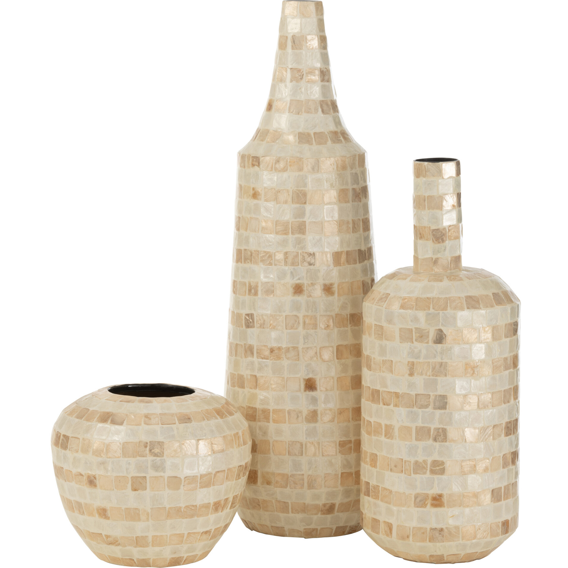 J-Line vase Long Mosaique - bambou - beige