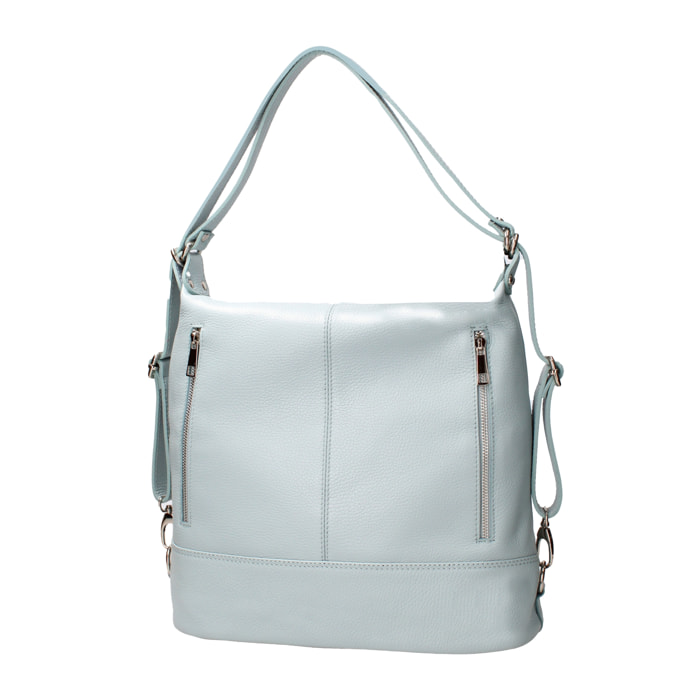 Borsa a spalla convertibile in zaino Anjelica da donna In Vera pelle Made in Italy 33x31x12 cm