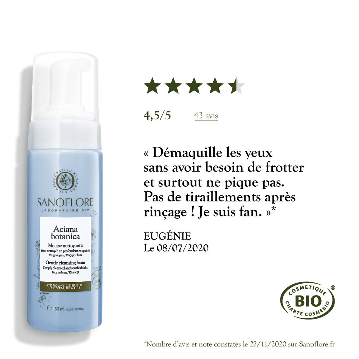 Aciana Botanica - Mousse d'eau Nettoyante 150 ml