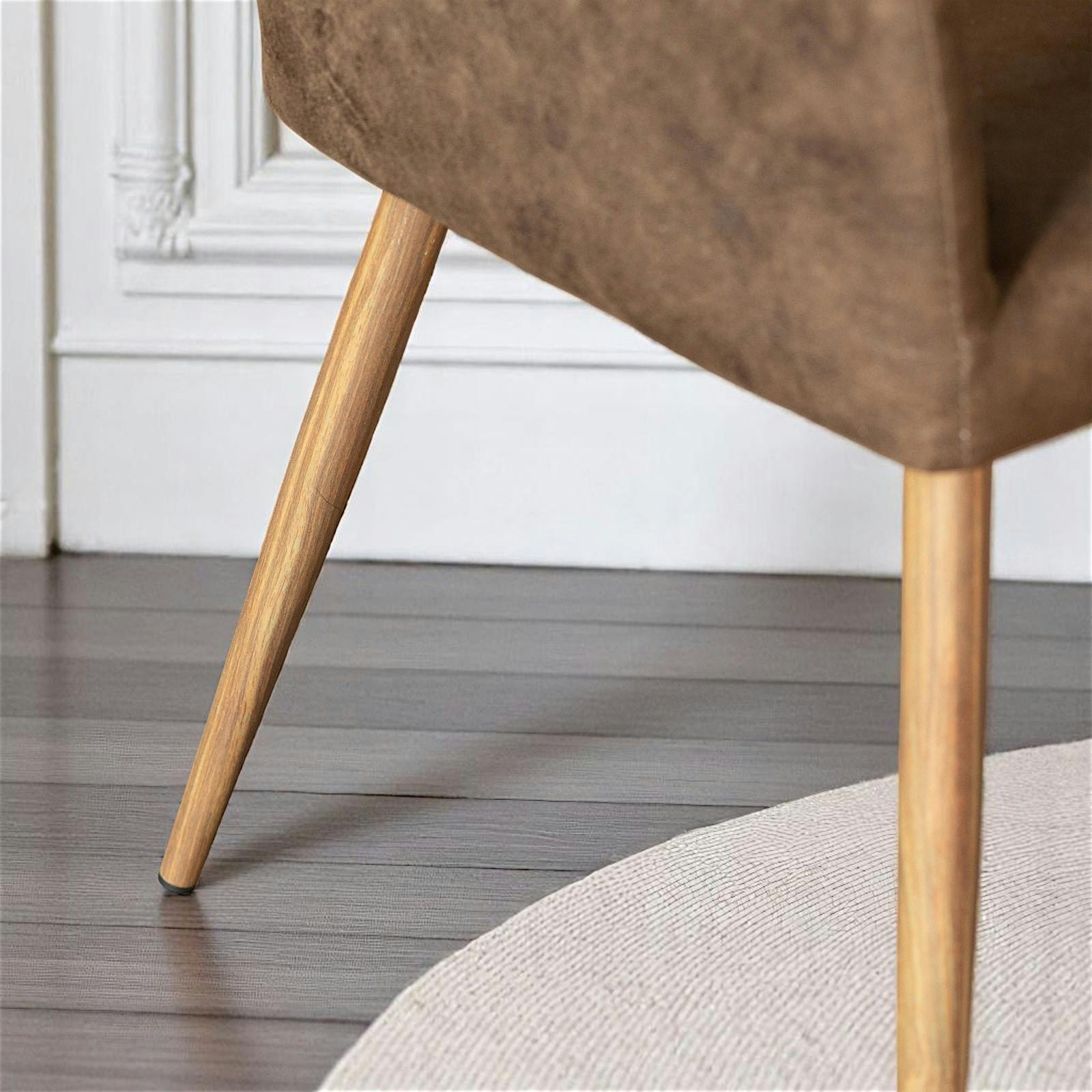 Fauteuil de table marron chocolat (lot de 2)
