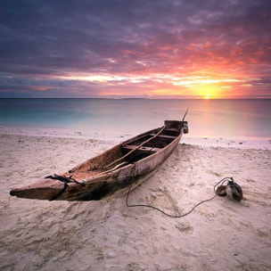 Affiche paysage zanzibar sunset Affiche sous cadre noir