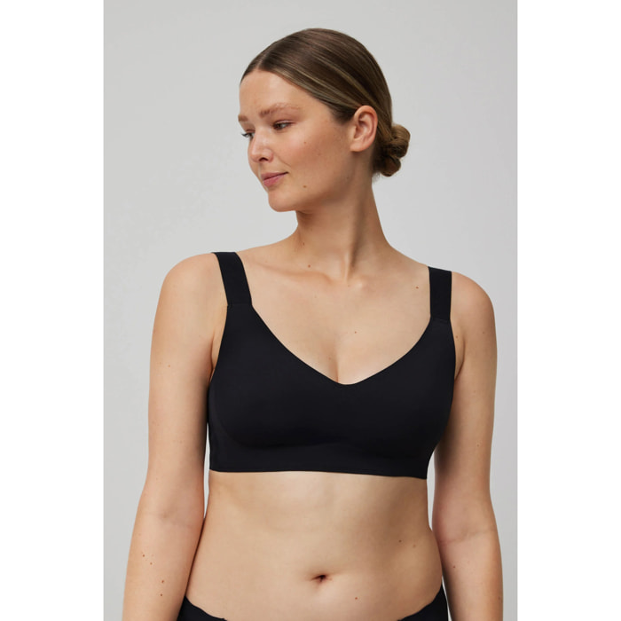 Reggiseno invisibile senza ferretto con spalline larghe beige