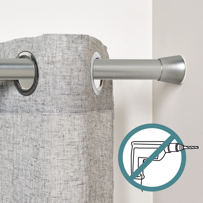 Barra presión extensible sin taladrar Plata