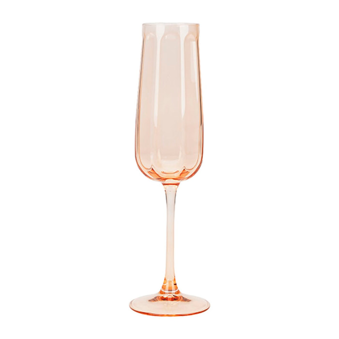 Lot de 4 flûtes en verre 24cl rose RIVIERA