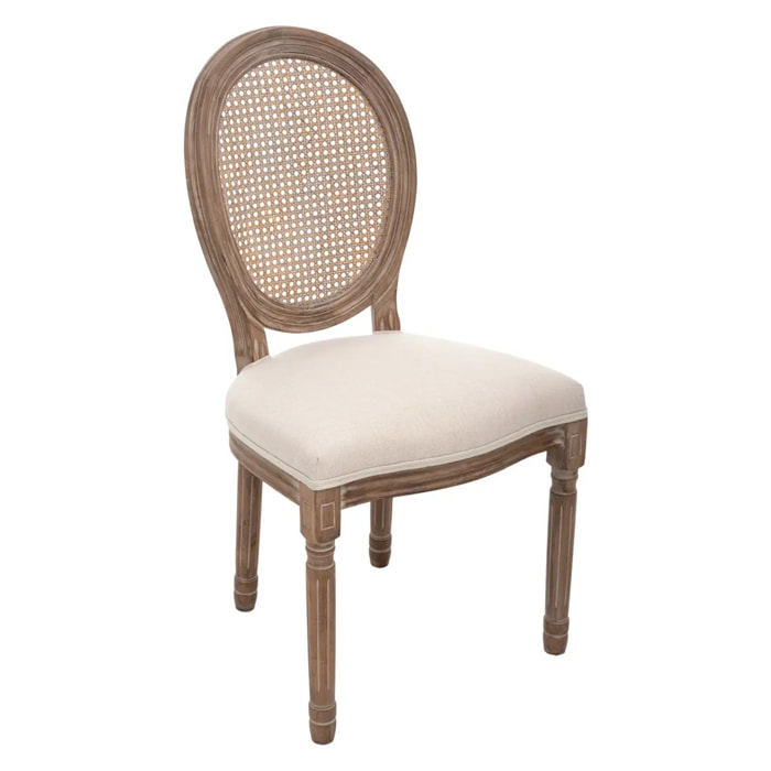 Chaise "Cléon" cannage beige