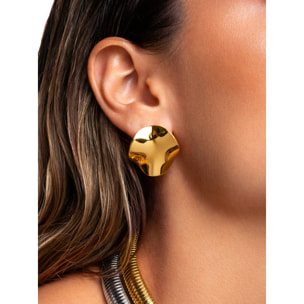 Orecchino waves in Acciaio Placcato Oro