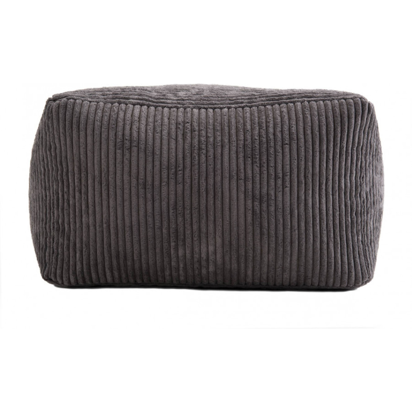 ALBANE - Pouf carré 57x57cm tissu velours côtelé gris anthracite