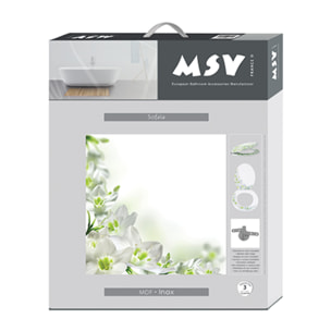 Abattant wc MDF Sofaà¯a à  Motifs Fleurs - Charnières Inox MSV