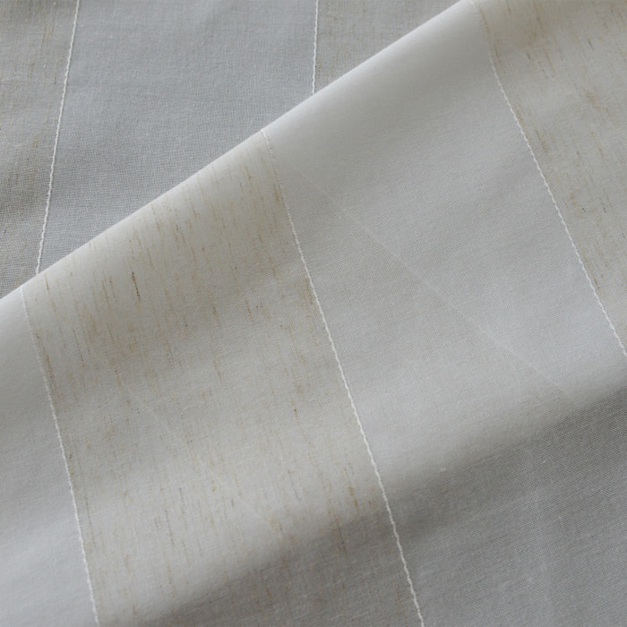 Tissu en étamine à rayures fantaisies - Naturel
