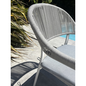 ABELLA - Lot de 2 fauteuils de jardin - Blanc