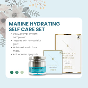 Crema de noche con colágeno marino 50 ml + mascarilla de colágeno y ácido hialurónico (3 láminas) + parches de hidrogel para ojos con colágeno y ácido hialurónico (5 x 2)