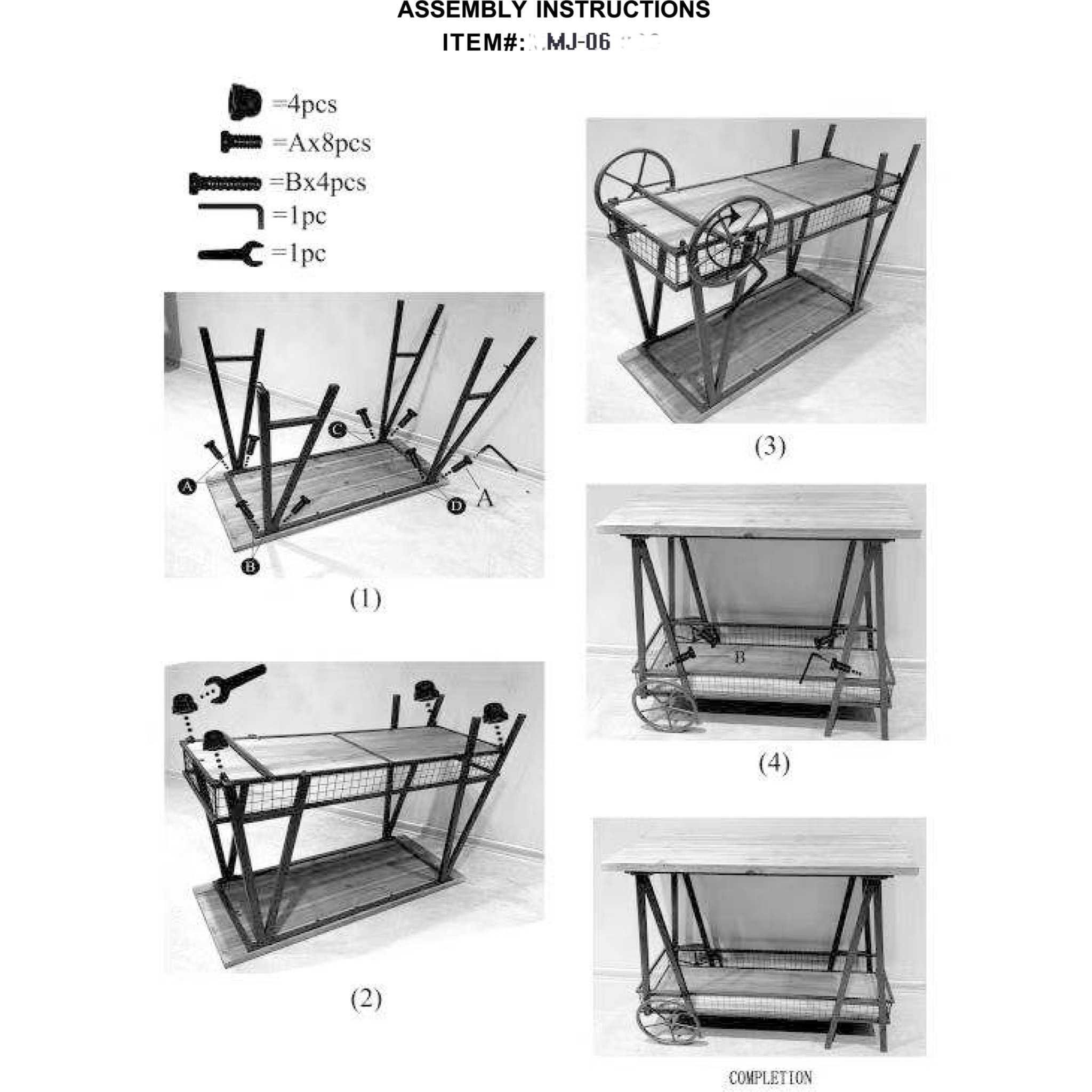 INNOVATION - TAVOLO CON RUOTE DOPPIO RIPIANO SMONTABILE - misura: 100X40X80 cm