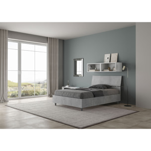 Letto una piazza e mezza senza rete 120x200 testata inclinata cemento Demas