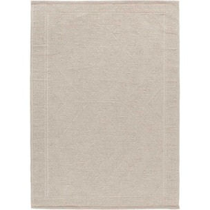 PAMUK Alfombra étnica algodón reciclado con relieve en crema, varias medidas disponibles