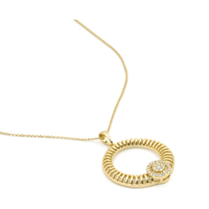 Collar de Aleación de Metal y Circonita Brillante acabado en oro amarillo de 18k