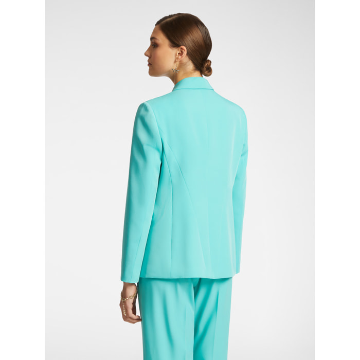 Elena Mirò - Blazer de cady elástico - Green Water