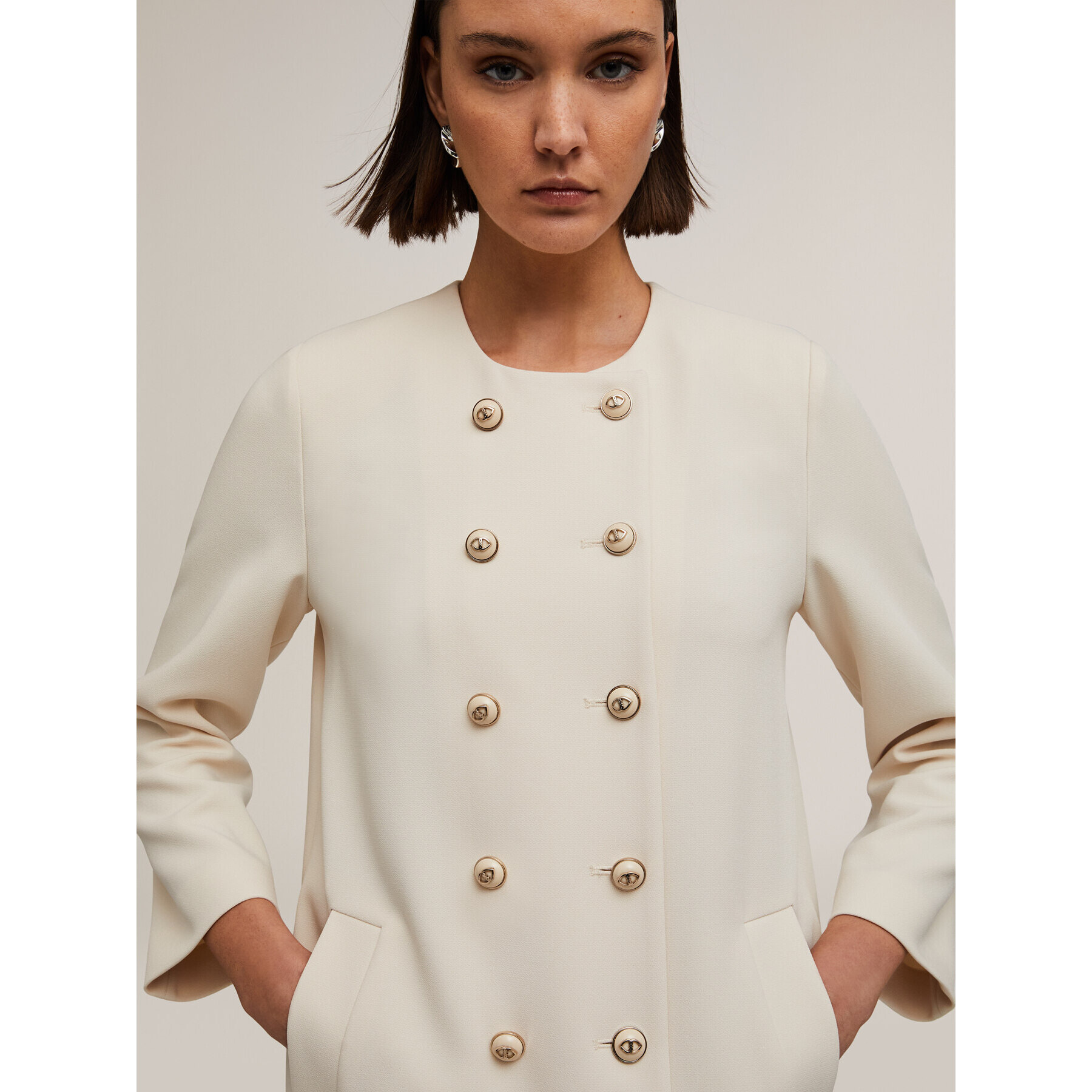 Motivi - Cappotto elegante sfoderato - Bianco