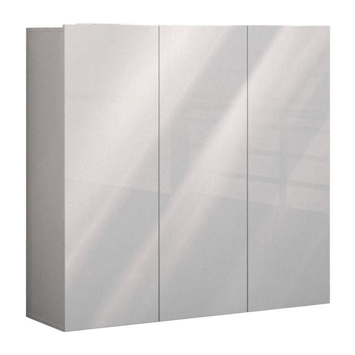 Scarpiera Alcazar, Mobile portascarpe, Armadio da ingresso multiuso, Mobiletto per calzature, Made in Italy, 120x34h115 cm, Bianco lucido