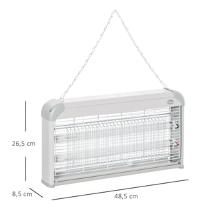 Lámpara Antimosquitos Eléctrico Profesional Mata Mosquitos Eléctrico 15W de Cada Tubo Área 60m² con Luz UV para Exterior e Interior