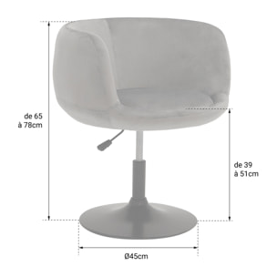 Tabouret de bar en velours gris NOLAN