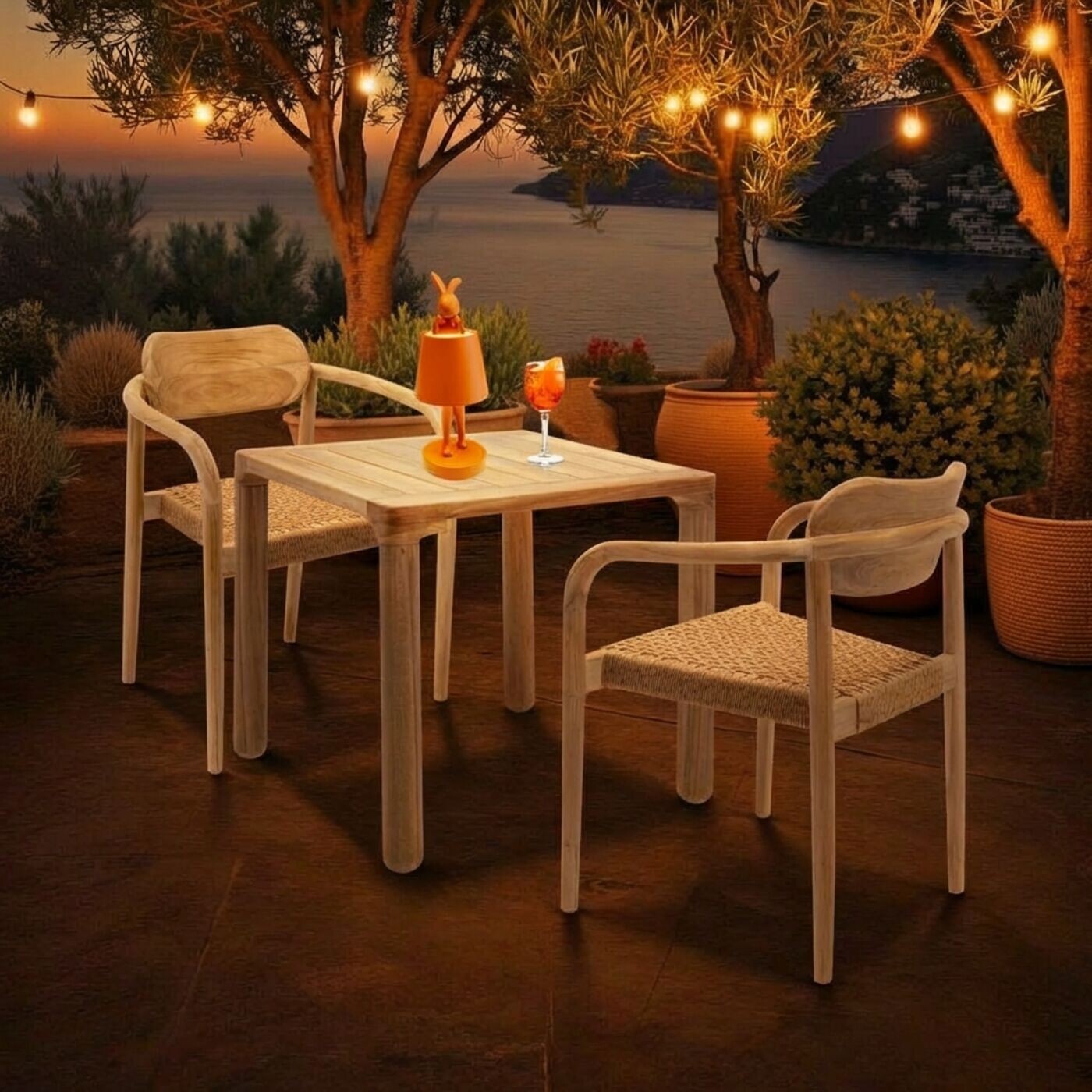 Lampe Animal lapin LED 29cm orange Kare Design