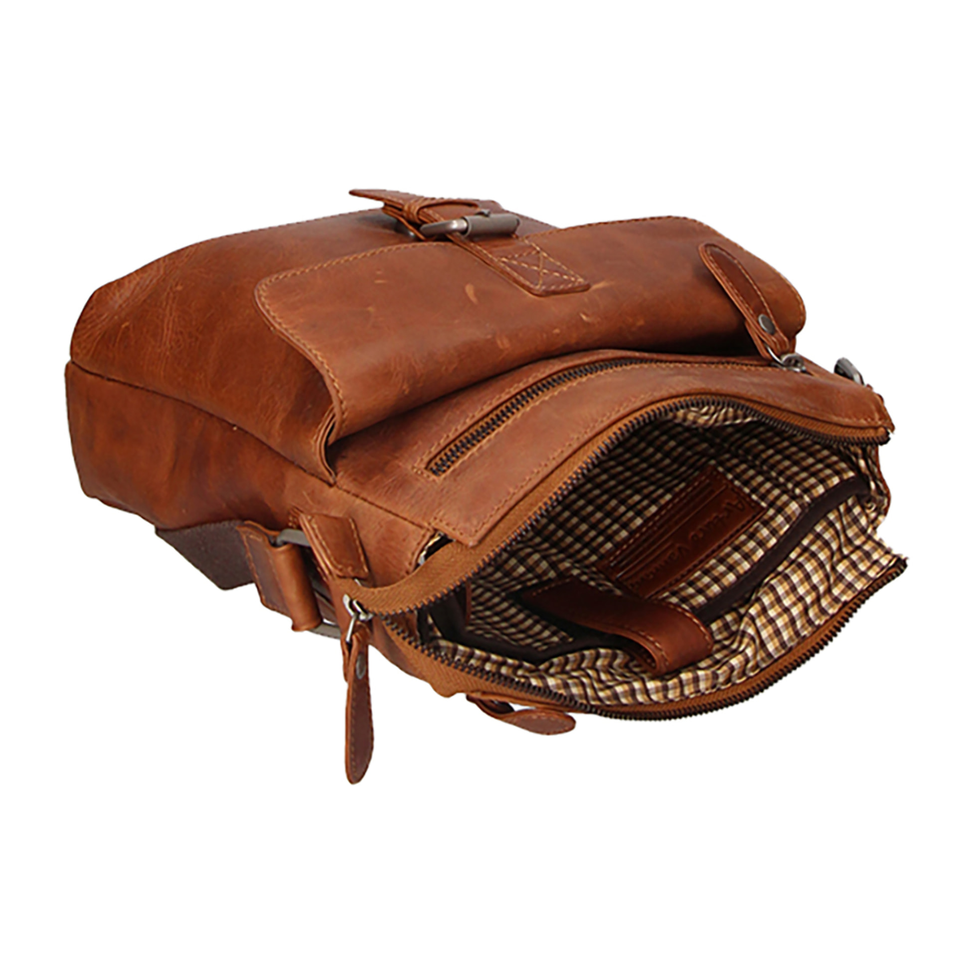 Borsa a tracolla  da uomo In Vera pelle Made in Italy 24x28x7 cm