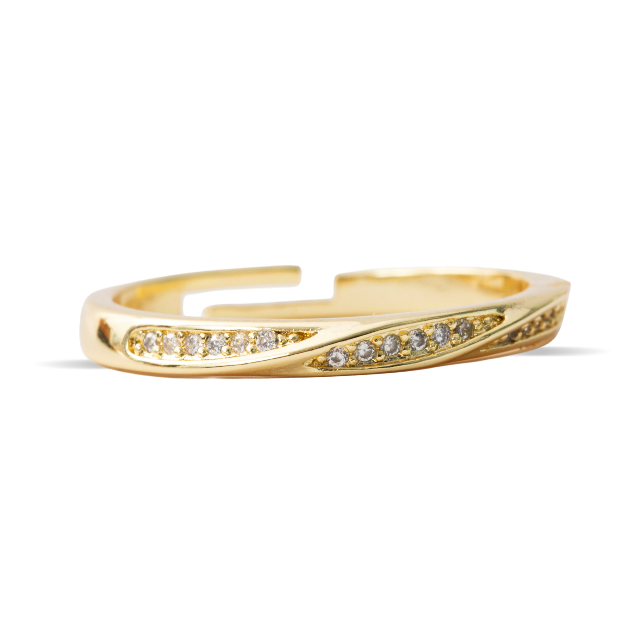Anillo de Madreperla Blanca acabado en oro amarillo de 18k