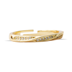 Anillo de Madreperla Blanca acabado en oro amarillo de 18k