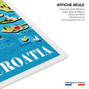 Poster de les iles de croatie Affiche seule