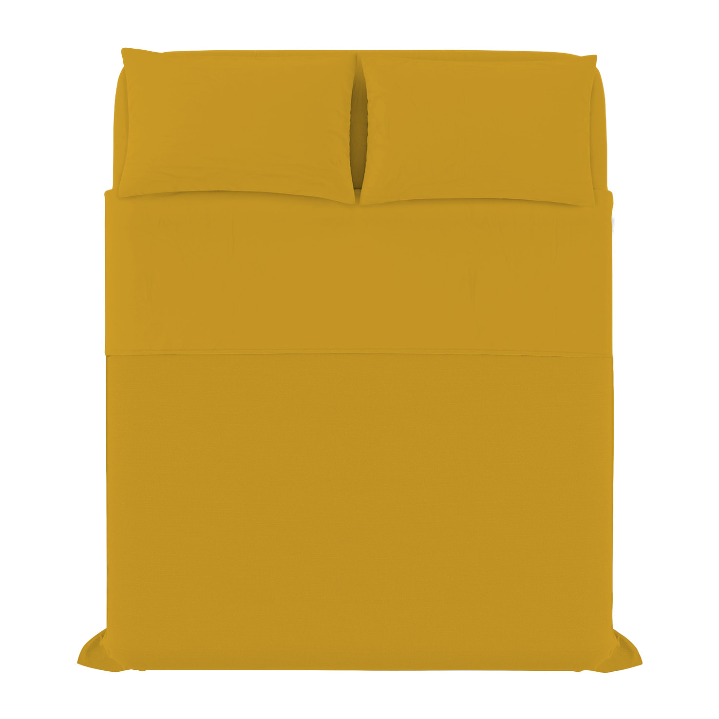 COMPLETO LETTO MAX COLOR, 100% Cotone, Made in Italy - SENAPE