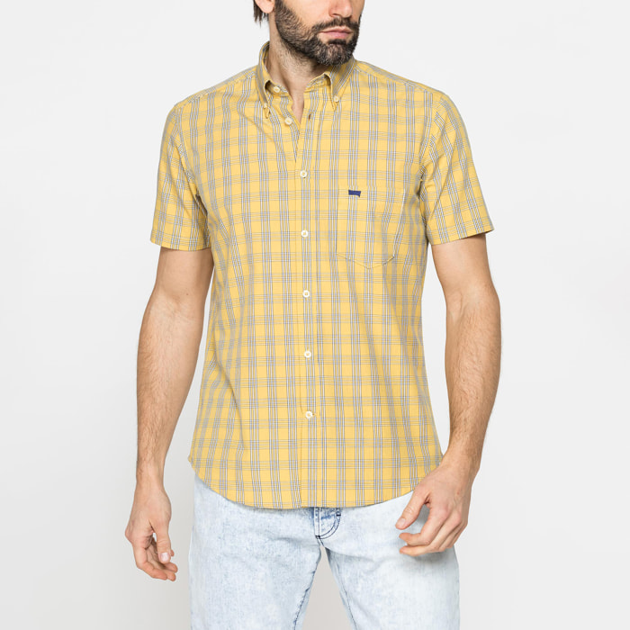 CAMICIA A MANICA CORTA IN COTONE CON FANTASIA