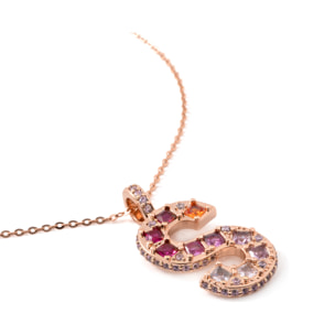 Collar S acabado oro rosa 18k