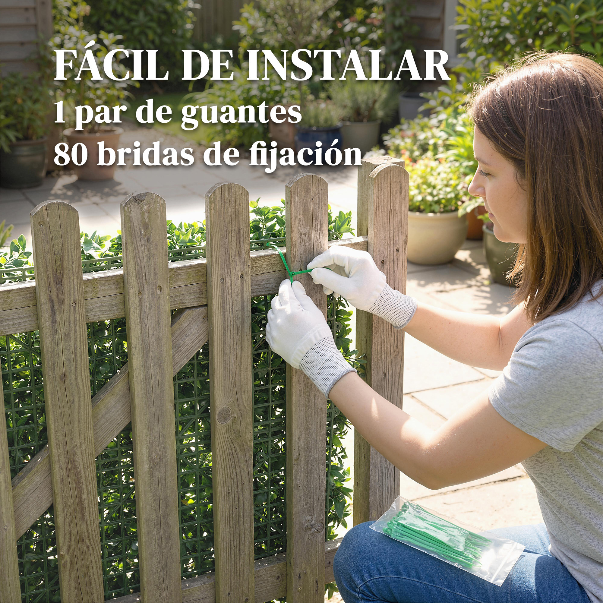 Set de 6 Setos Artificiales Ocultación Jardín, 50x50 cm, Pantallas de Valla de Privacidad Tipo Milán, Fácil Montaje, Anti-UV, para Terraza, Balcón, Exterior, Decoración de Hojas, Verde