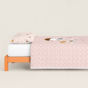 Colcha Bouti Estampada - Reversible - Infantil - 100% Algodón - 70 gr/m² - Amigos Peludos