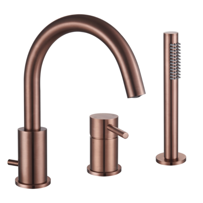 Mitigeur bain douche mécanique 3 trous + douchette 1 jet PAINI Ortence bronze cuivre