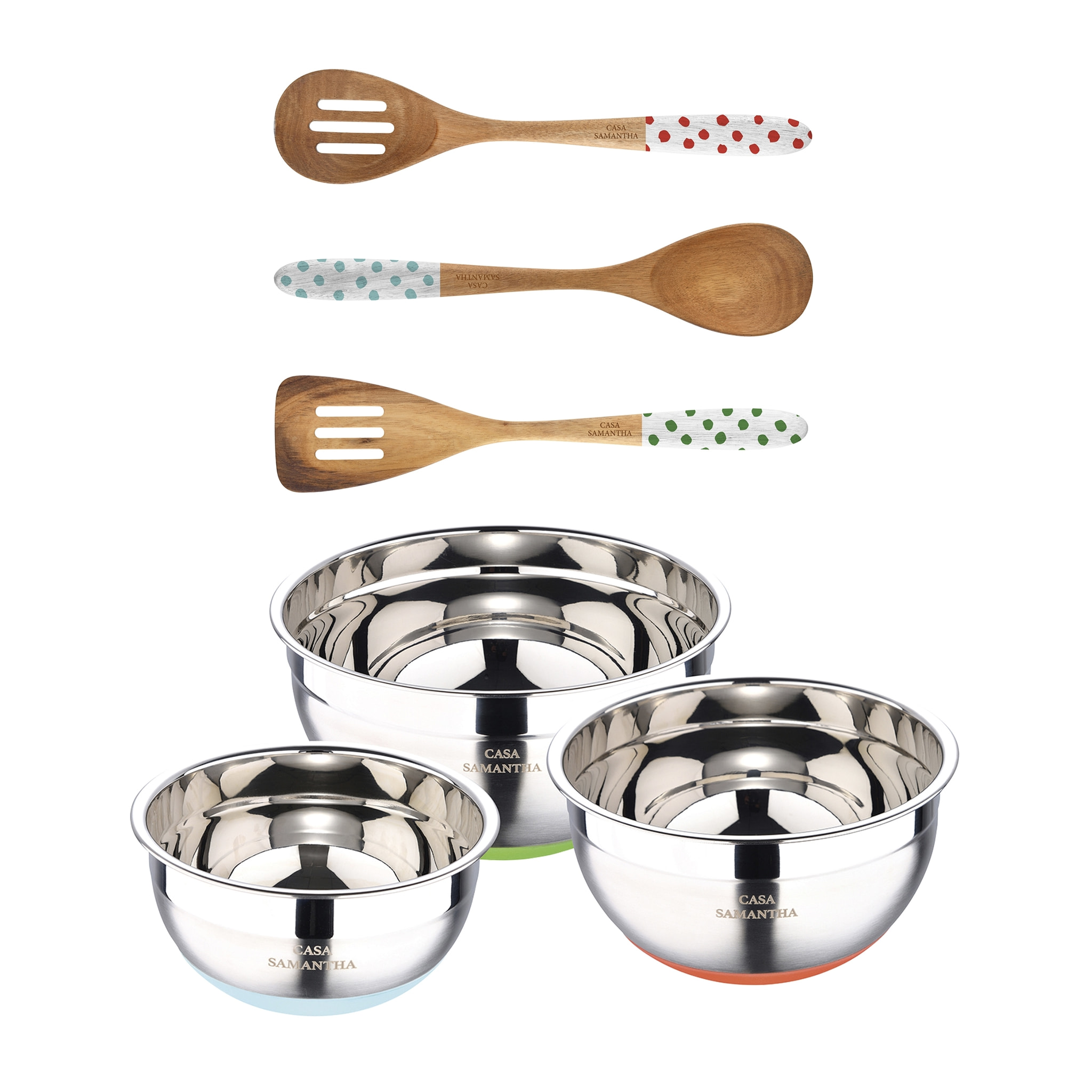 Set 3 utensilios de cocina + 3 bols Casa Samantha