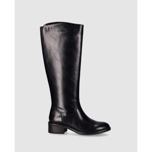 Botas de Piel Sintética - Negro - Tacón: 5 cm