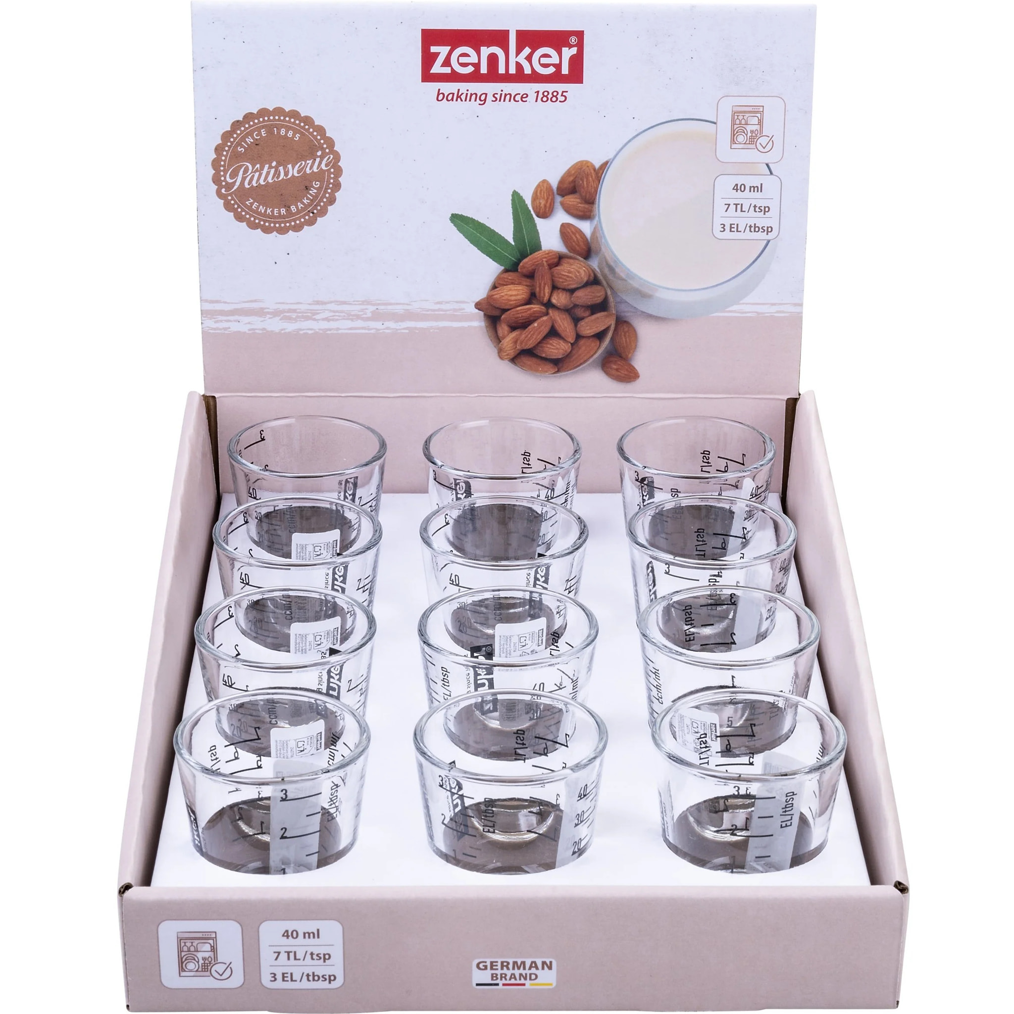 Mini verre mesureur en verre 40 ml Zenker