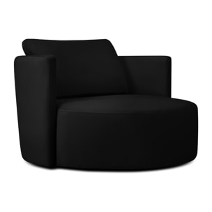 Fauteuil xl pivotant "Adam" en velours noir