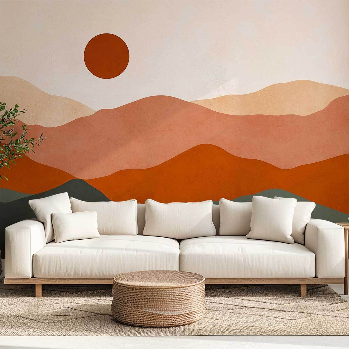 Papier peint panoramique graphique Intissé