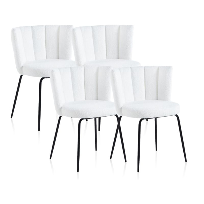 Pack 4 sillas de comedor Bodhi Crochet Nieve