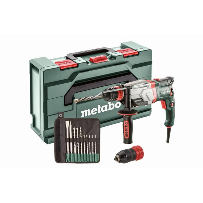 Marteau perforateur SDS-Plus - UHEV 2860-2 QUICK SET - 1100 W - METABO - avec coffret + jeu de forets 10 pièces - 600713510