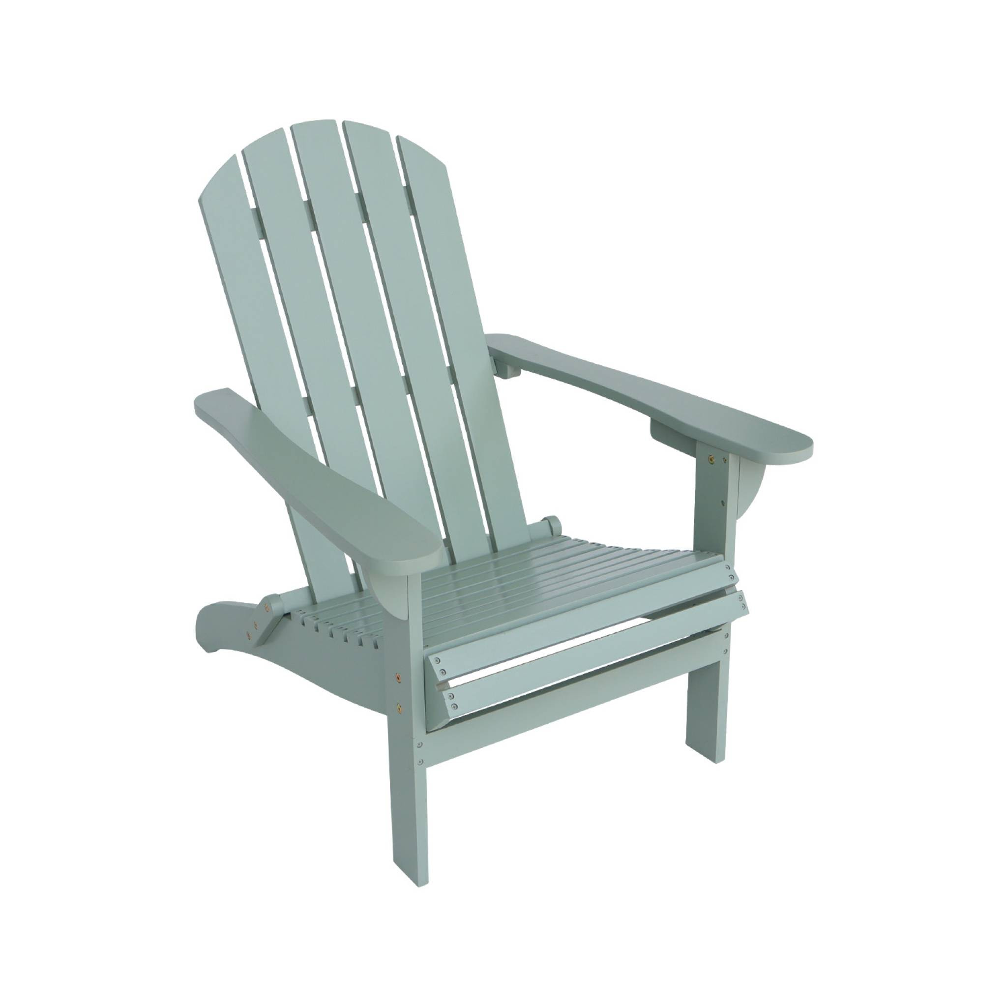 Fauteuil adirondack vert de gris en bois d'acacia avec accoudoirs KERINA. plusieurs coloris. 90 x 71 x 91.5 cm